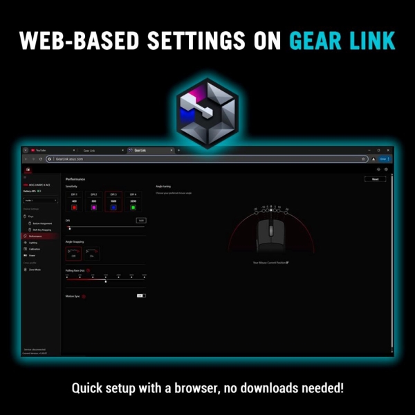 ASUS Herní myš ROG Harpe II Ace, Bezdrátová, bílá