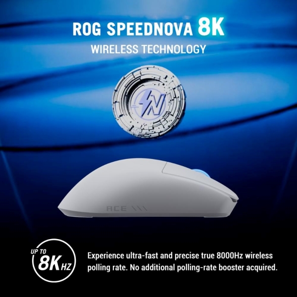 ASUS Herní myš ROG Harpe II Ace, Bezdrátová, bílá