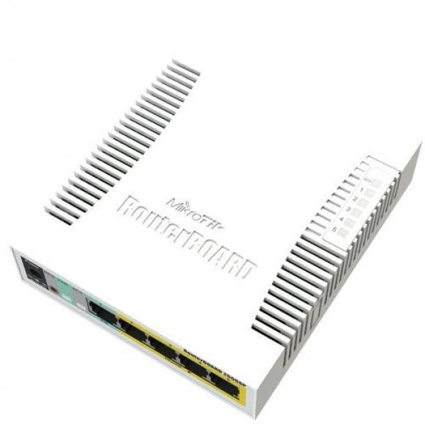MikroTik RouterBOARD CSS106-1G-4P-1S (RB260GSP), TF470 CPU,nastavitelný switch, 5x LAN, 1xSFP slot, PoE OUT, vč. SwOS