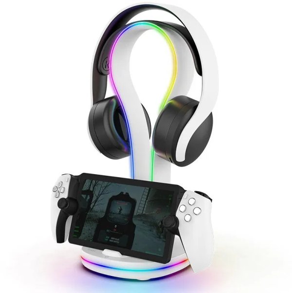 iPega P5P23 Nabíjecí RGB Stojan pro Playstation Portal Remote Player s Držákem na Sluchátka White?v=1746100806