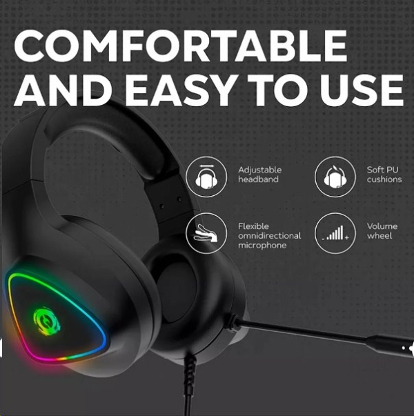 CANYON Herní headset Shadder GH-6, RGB podsvícení, USB + 3,5mm jack, 2m kabel, černý