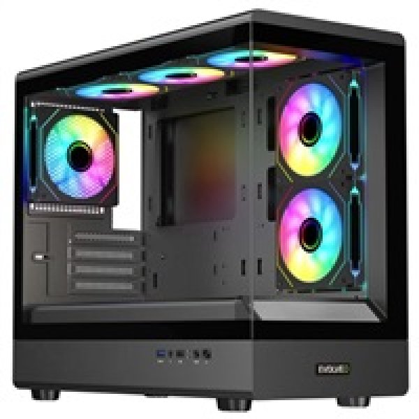 EVOLVEO Ursus, skříň mATX, 6x ARGB ventilátor 120mm, skleněná bočnice + přední panel