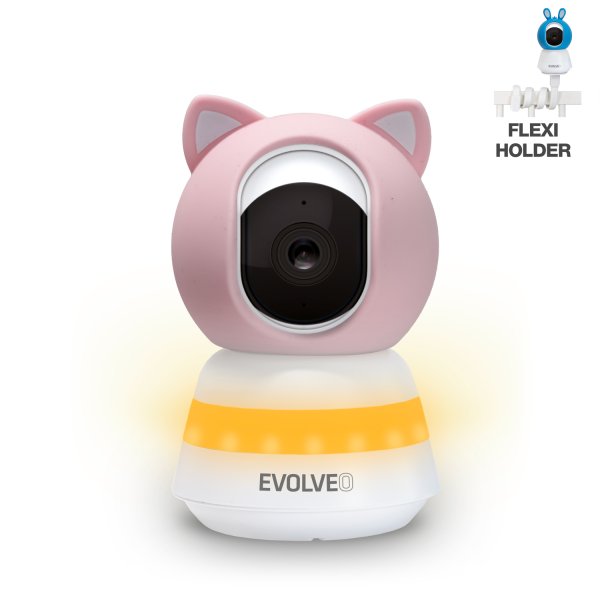 EVOLVEO Baby Monitor LUX- Chytrá 360° videochůvička s nočním viděním, detekcí pláče a pohybu, růžová?v=1747857605