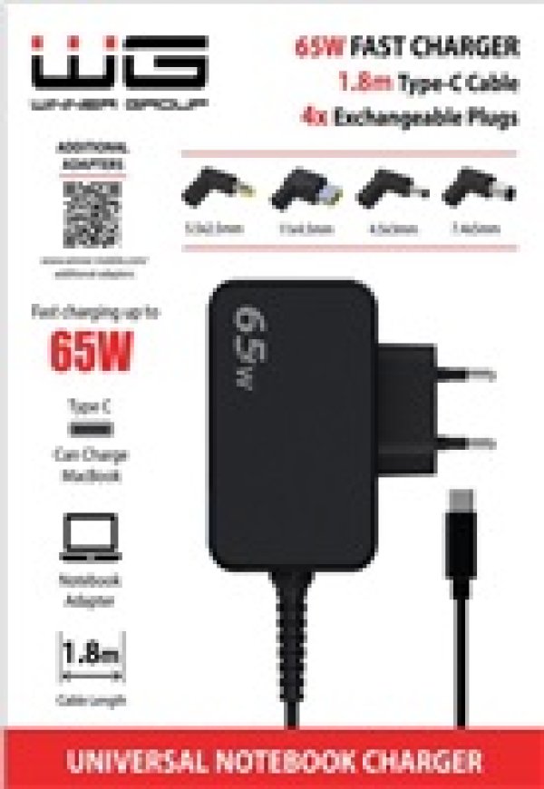 WG - Univerzální nabíječka 65W pro notebook s Type-C konektorem, + 4 adaptéry, kabel 1,8 metrů
?v=1757886007