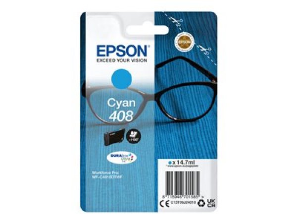 Náplň EPSON C13T09J24010, 408 DURABrite Ultra Ink azurová (14,7 ml)