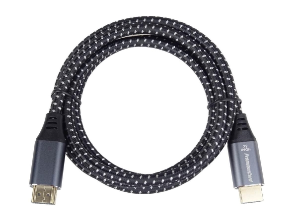 PREMIUMCORD Kabel HDMI 2.1 High Speed + Ethernet kabel 8K@60Hz, zlacené konektory, 1m