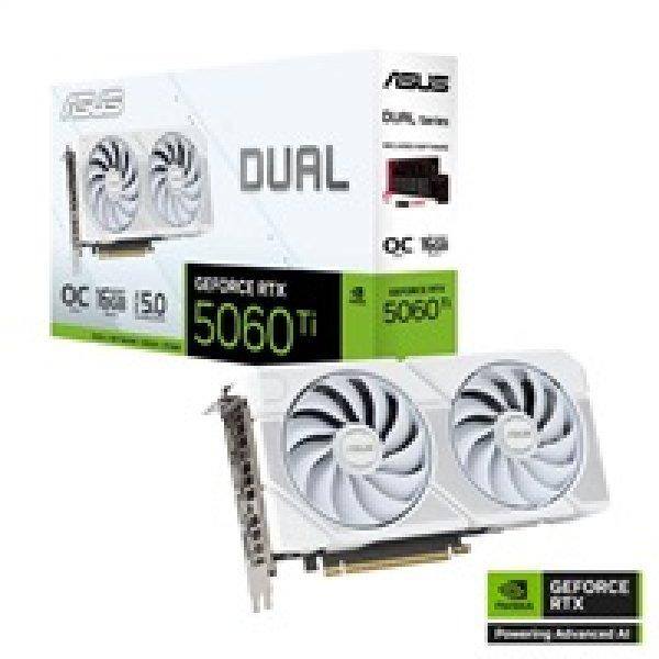 ASUS VGA NVIDIA GeForce RTX 5060 Ti DUAL OC 16G WHITE, 16GB GDDR7, 3xDP, 1xHDMI?v=1756993582