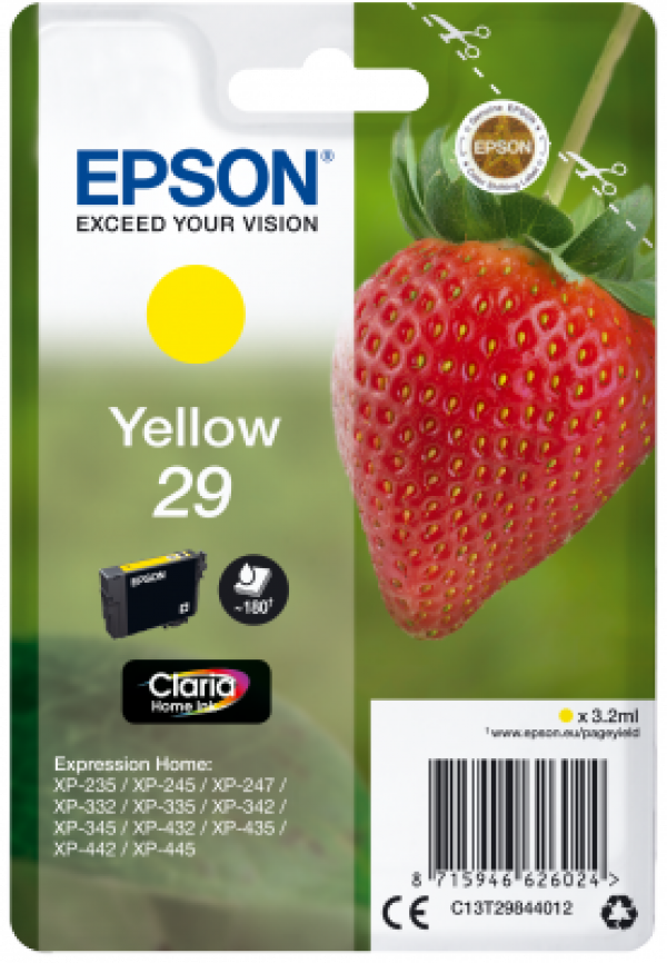 Náplň Epson 29, C13T29844012 žlutá blistr