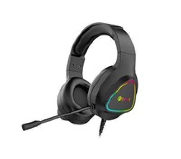 Herní sluchátka C-TECH Midas (GHS-17BK), casual gaming, RGB podsvícení, černá