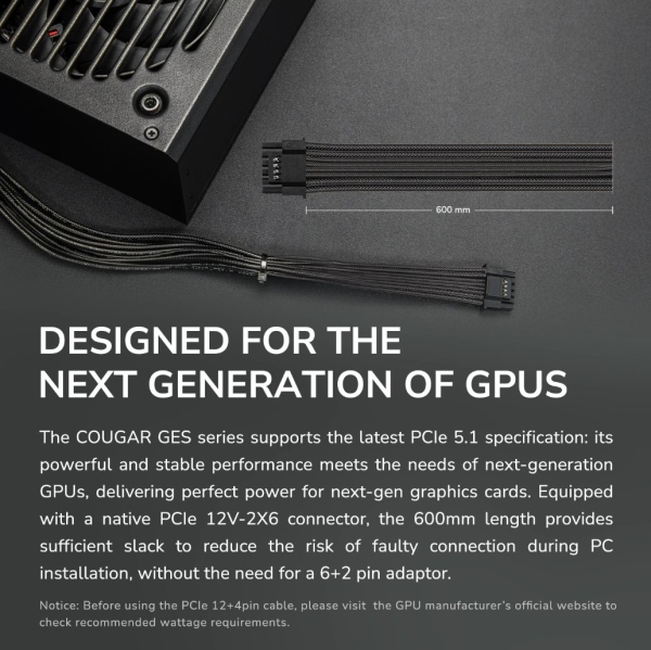 COUGAR PC zdroj GES 750W 80+ Gold