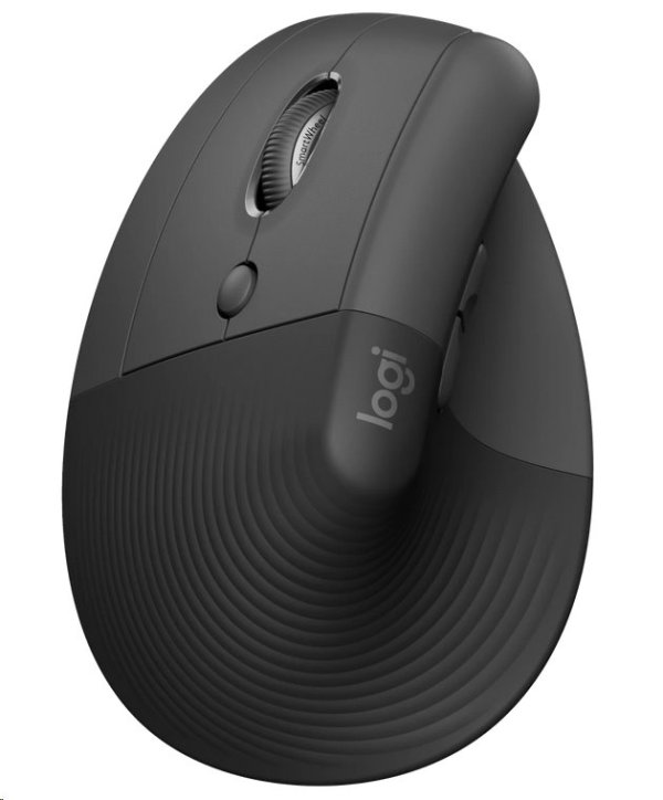 Logitech Lift/Vertikální/Optická/Pro leváky/Bezdrátová USB + Bluetooth/Grafitová