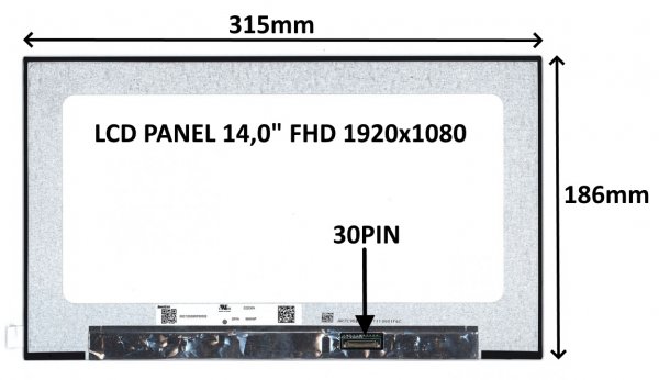LCD PANEL 14,0'' FHD 1920x1080 30PIN MATNÝ IPS / BEZ ÚCHYTŮ?v=1746165602