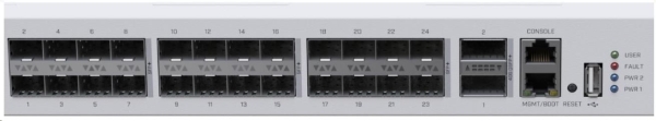 MikroTik Cloud Router Switch CRS326-24S+2Q+RM, 650MHz CPU, 64MB, 1x10/100, 24x10G, 2x40G, USB vč. L5