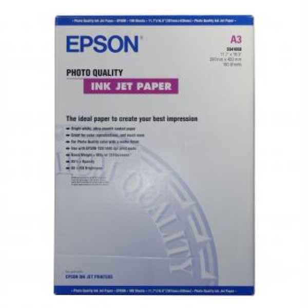 Epson Photo Quality InkJet Paper, foto papír, matný, bílý, A3, 105 g/m2, 720dpi, 100 ks, C13S041068, inkoustový?v=1757972404