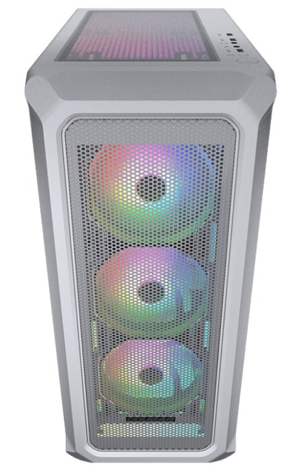 COUGAR PC skříň ARCHON 2 Mesh RGB White Mid Tower Mesh Front Panel 3 x ARGB Fans 3mm TG Left Panel
