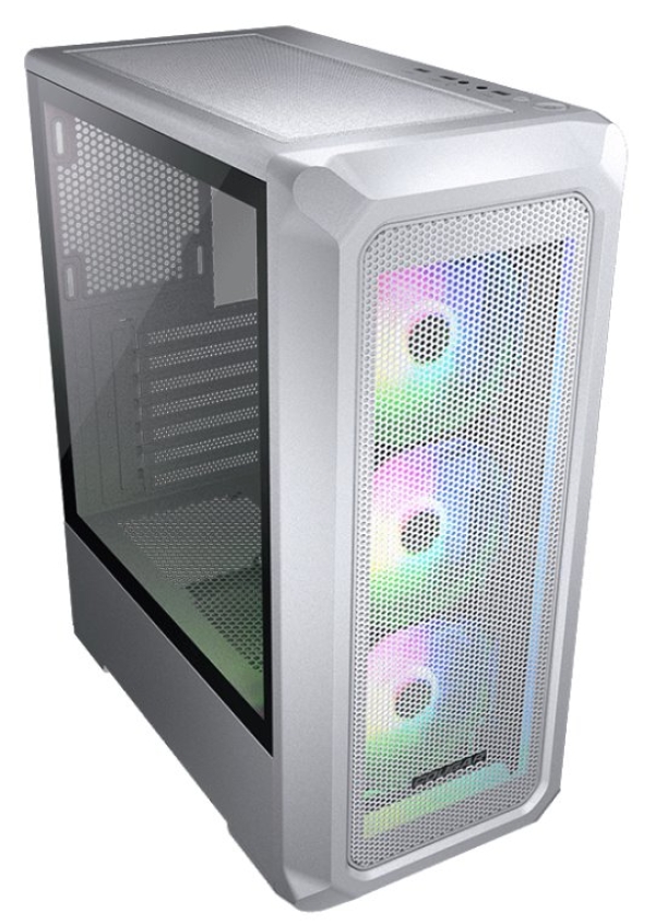 COUGAR PC skříň ARCHON 2 Mesh RGB White Mid Tower Mesh Front Panel 3 x ARGB Fans 3mm TG Left Panel