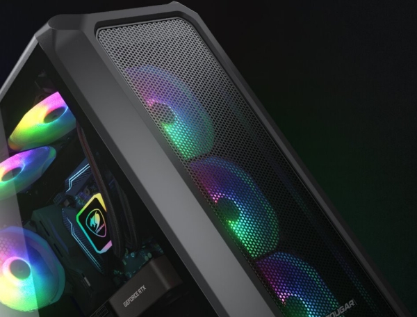 COUGAR PC skříň ARCHON 2 Mesh RGB White Mid Tower Mesh Front Panel 3 x ARGB Fans 3mm TG Left Panel