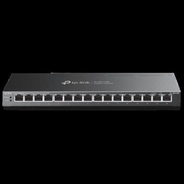 TP-Link switch TL-SG116P (16xGbE, 16xPoE+, 120W, fanless)