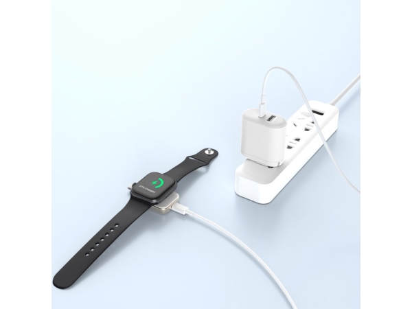 WG - Nabíjecí magnetické zařízení s USB-C pro Apple Watch, bílo stříbrná