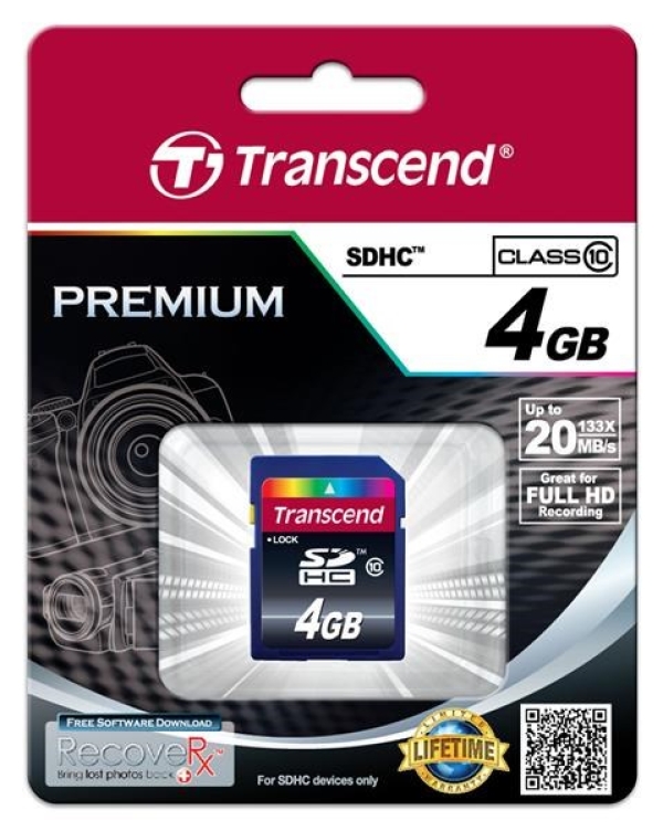 TRANSCEND SDHC karta 4GB Premium, Class 10