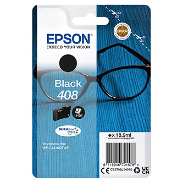 Náplň EPSON C13T09J14010, 408 DURABrite Ultra Ink černá (18,9 ml)