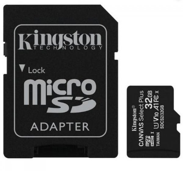KINGSTON micro SD card SDHC 32GB Canvas Select Plus + SD adaptér