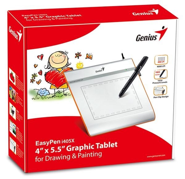 Genius, EasyPen i405X, bezdrátový, 2540 lpi, stříbrná
