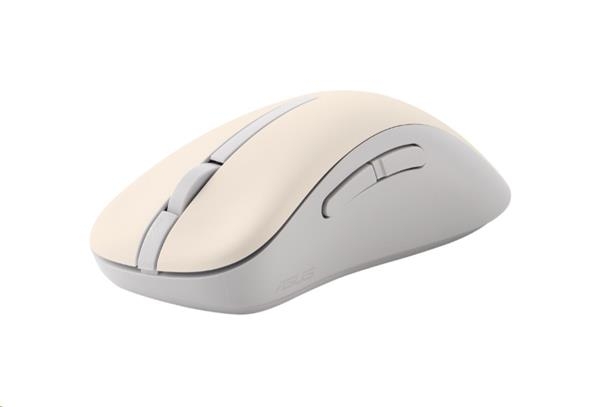 ASUS Wireless Mouse MD102/Kancelářská/Optická/Pro praváky/1 600 DPI/USB+BT/Béžová