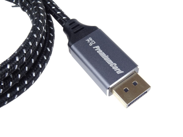 PREMIUMCORD Kabel DisplayPort 1.4 přípojný kabel, kovové a zlacené konektory, 1,5m