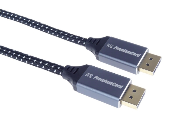 PREMIUMCORD Kabel DisplayPort 1.4 přípojný kabel, kovové a zlacené konektory, 1,5m