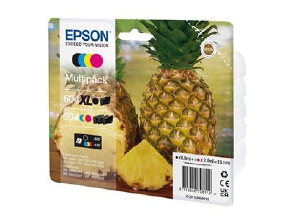 Náplň Epson 604XL černá, 604 CMY, C13T10H94020 multipack blistr