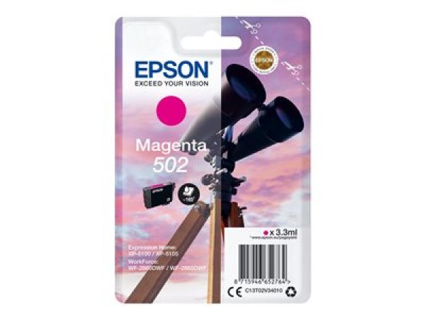 Náplň Epson 502, C13T02V34010 purpurová blistr