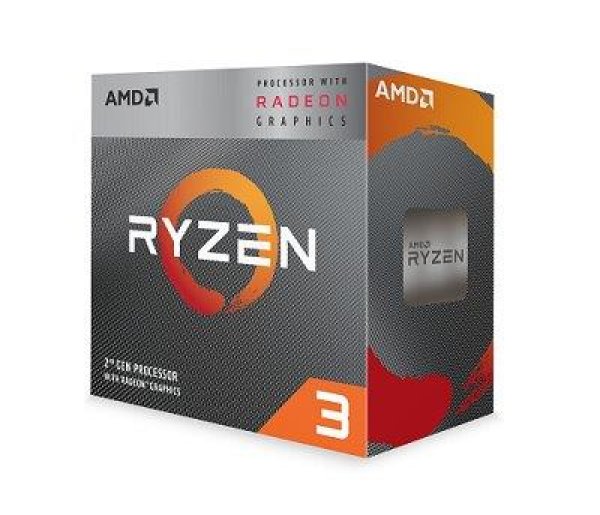 AMD cpu Ryzen 3 3200G AM4 Box s grafikou Radeon Vega 8 (s chladičem, 3.6GHz / 4.0GHz, 4MB cache, 65W, 4 jádro, 4 vlákno, 8 GPU), integrovaná grafika, Picasso Zen+ 12nm APU