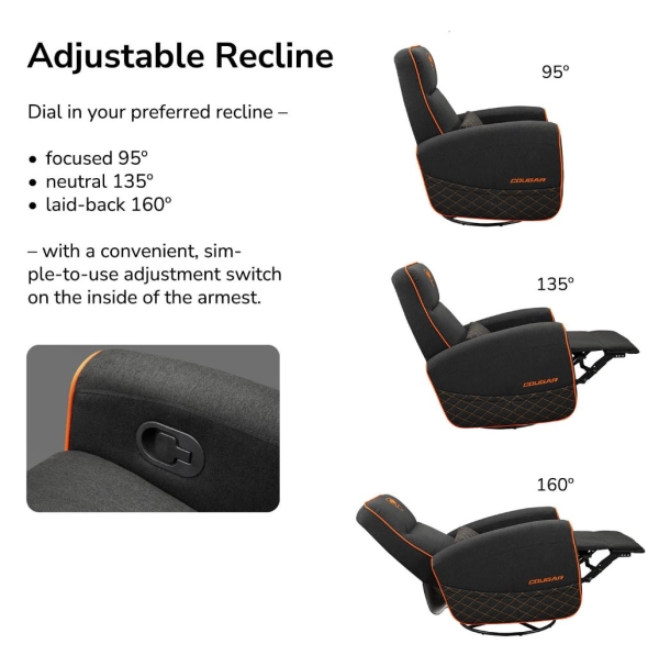 COUGAR herní křeslo FIDOM Orange/Gray