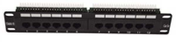 10" Patch panel LEXI-Net 12port, UTP, Cat5E, duální svorkovnice, černý?v=1752832355