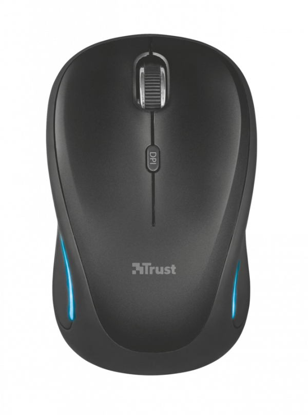 TRUST Yvi FX/Cestovní/Optická/Bezdrátová USB/Černá