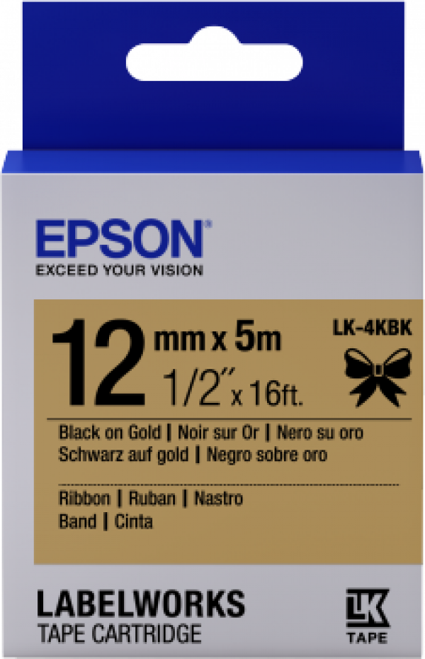 Epson zásobník se štítky – saténový pásek, LK-4KBK černá / zlatá, 12 mm (5 m)?v=1754136002