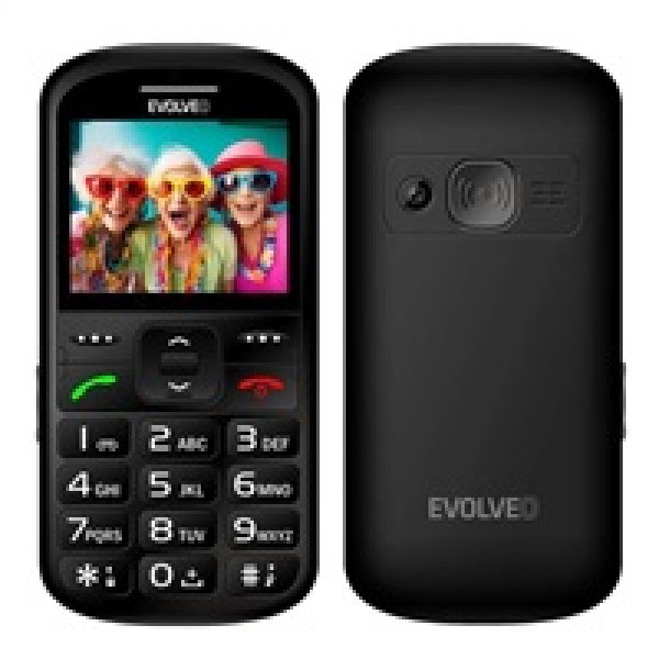 EVOLVEO EasyPhone XS, mobilní telefon pro seniory, černá