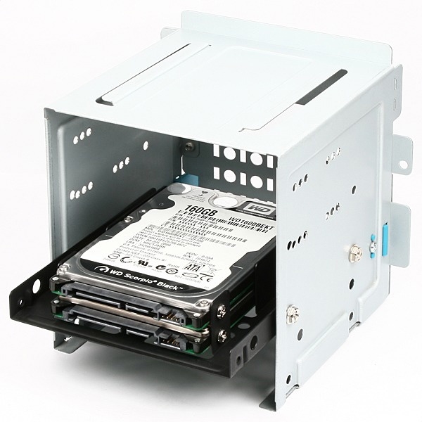 AXAGON RHD-225, kovový rámeček pro 2x 2.5" HDD/SSD do 3.5" pozice, montáž ventilátoru