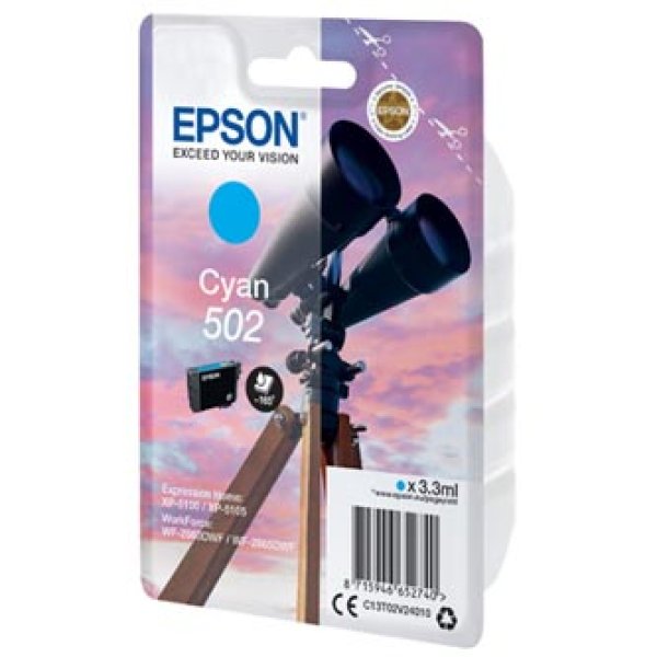 Náplň Epson 502, C13T02V24010 azurová blistr
