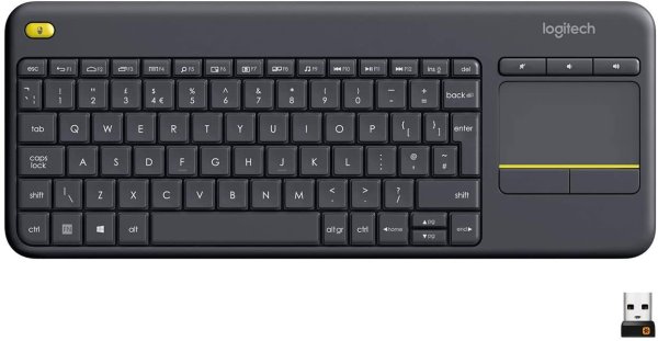 Logitech K400 plus/Bezdrátová USB/CZ-SK layout/Černá