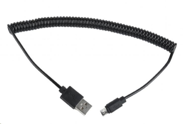GEMBIRD Kabel USB A Male/Micro B Male 2.0, 1,8m, Black, kroucený