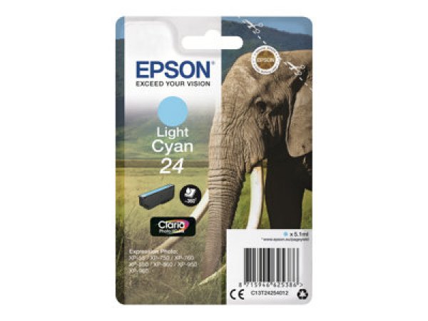 Náplň Epson 24, C13T24254012 světle azurová