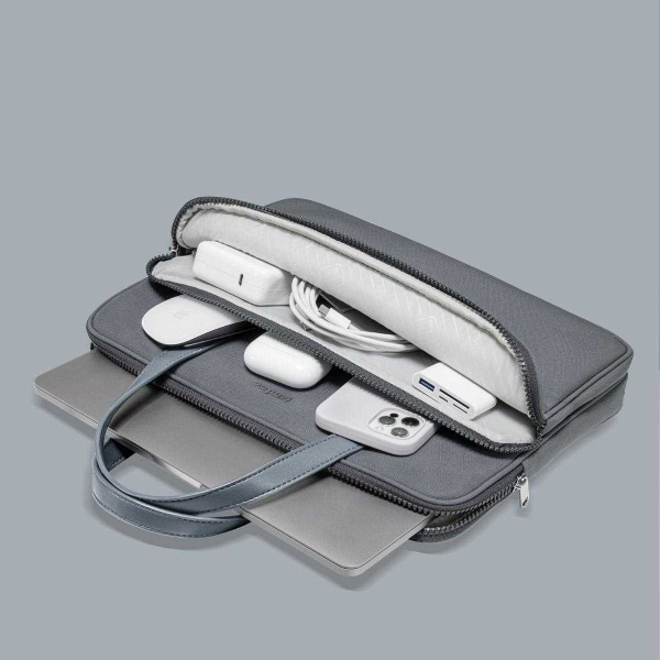 tomtoc Premium Briefcase – 14" MacBook Pro (2021), šedá