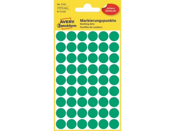 Avery Zweckform etikety 12mm, zelené, 54 etiket, značkovací, baleno po 5 ks, 3143, pro ruční popis?v=1749967205