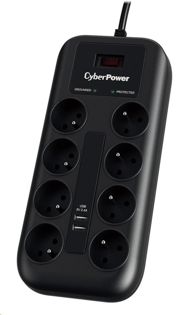 CyberPower Surge Buster™ 8 zásuvek, 2xUSB, 1.8m, New?v=1761864003