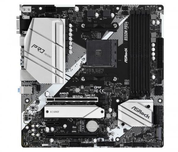 ASROCK MB B550M PRO4 (AM4, amd B550, 4xDDR4 4733, 6xSATA3, 7.1, VGA+HDMI +DPort, M.2, USB3.2, mATX)