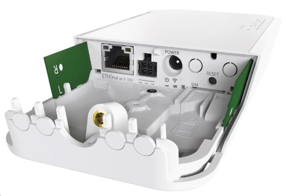 MikroTik wAP R (RBwAPR-2nD), 650MHz CPU, 64MB RAM, 1x LAN, 2.4GHz Wi-Fi, 2x2MIMO, 2dBi, vč. L4