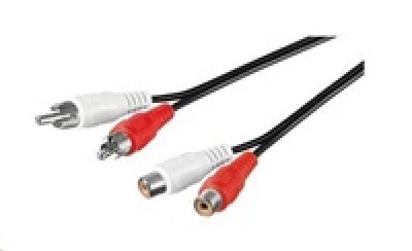 PremiumCord Kabel 2x Cinch-2x Cinch, M/F 3m