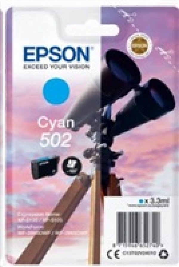 Náplň Epson 502, C13T02V24010 azurová blistr